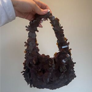 ZARA Brown Sequin Paillette Mini Bag • Statement Party Pursr